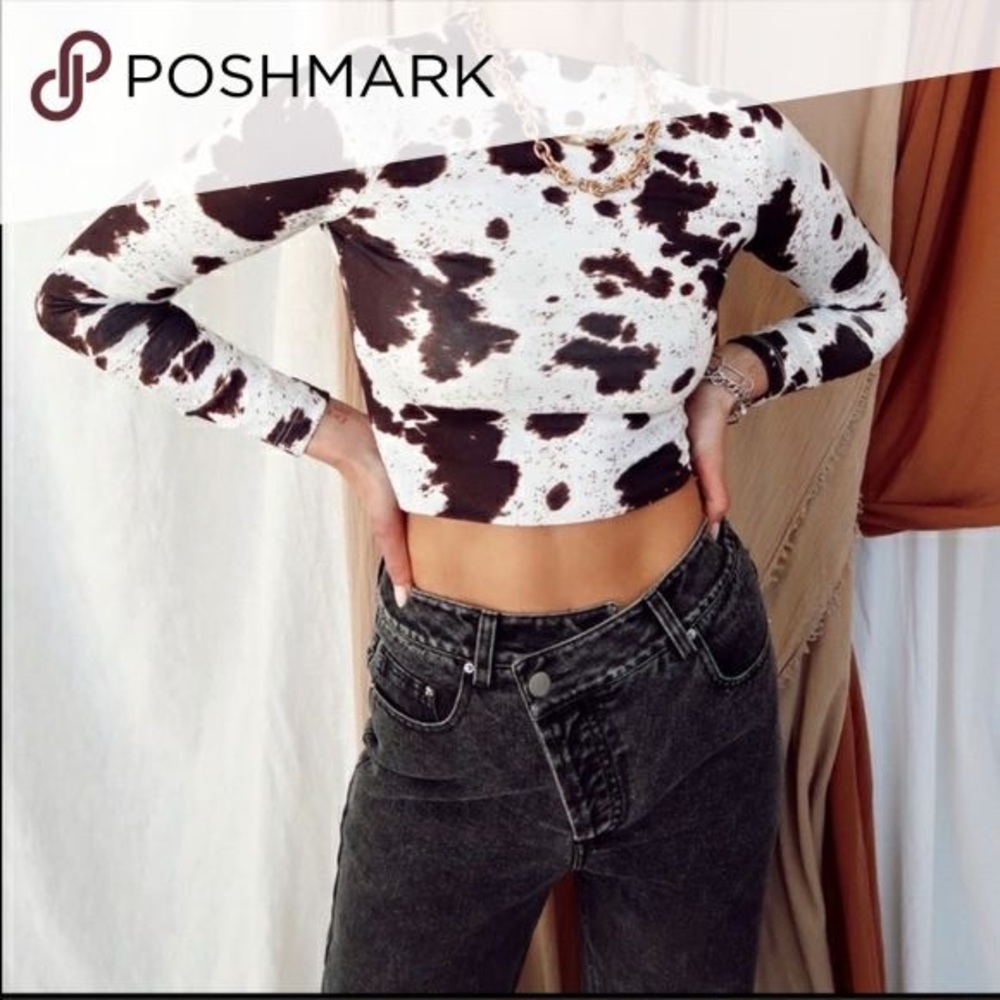12th Tribe Cow print crop top